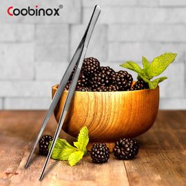 Coobinox® Professional Precision Cooking Tweezers (30cm) - CO-41-26 Stainless Steel Tongs with Anti-Slip Ridged Tips